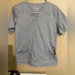 Womens Buttersoft Scrub Set. Silver/grey color. Size small